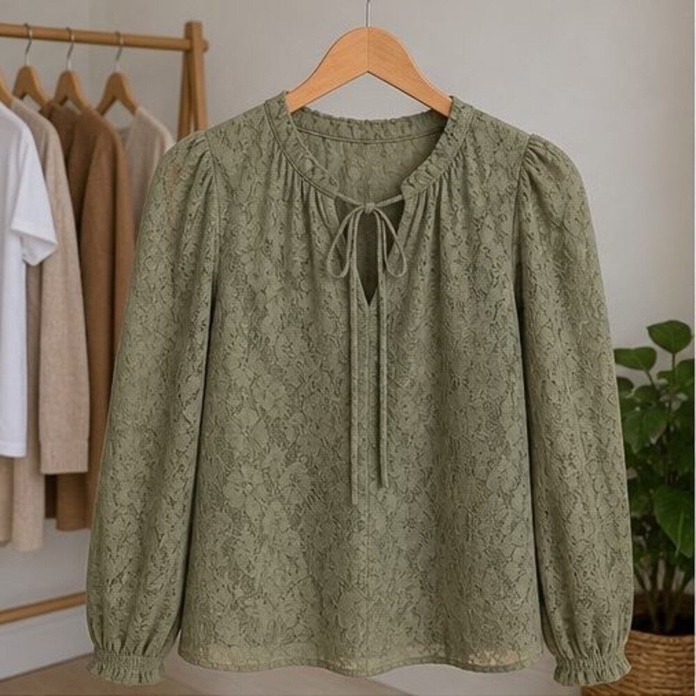 Olive Wrap Blouse